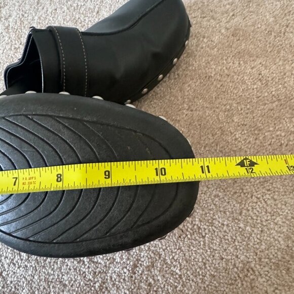 Predictions | Black Studded Silver Buckle Clogs - Size 10 - Picture 11 of 12
